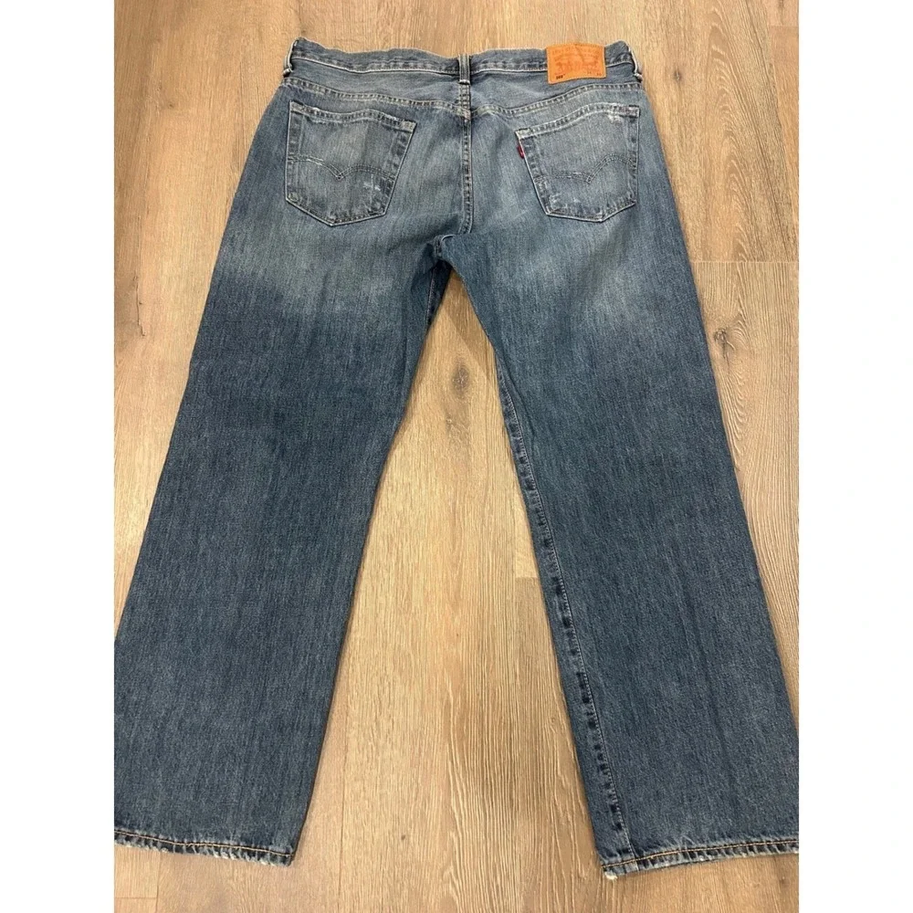 Levis 569 Loose Straight‎ Leg Distressed Blue Denim Jeans Mens 36x30 00569-0282